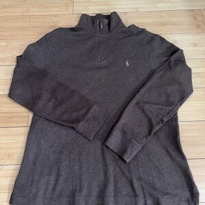 Vintage Polo Ralph Lauren Men's Quarter-Zip Pullover Sweater in brown %100Cotton